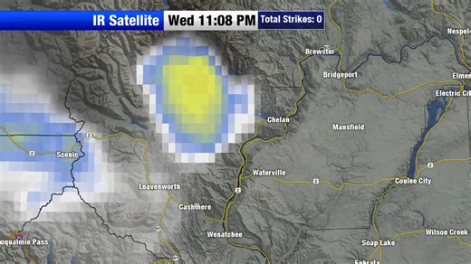 The Lower Sugarloaf Fire in Chelan County has shown intense fire behavior tonight in an unstable atmosphere. On IR Satellite, you can see a large pyrocumulonimbus cloud developing - in other words the fire created its own thunderstorm. KHQ Local News | Justin Spinnie TV