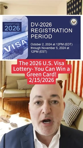 Brad Announces the U.S. DV Lottery Window: Apply for a Green Card—No Lawyer Needed! DV-2026 entries open Oct 2, 2024 to Nov 5, 2024. Learn how to enter at dvprogram.state.gov. #DVLottery #GreenCard #ImmigrationLaw #TikTokTips #fyp #viral #TravelTips #foryou #bradbernstein #tiktok #viralvideo #fypシ #SparBernstein #FamilyBasedImmigration #jamie.homs #visalottery #viraltiktok