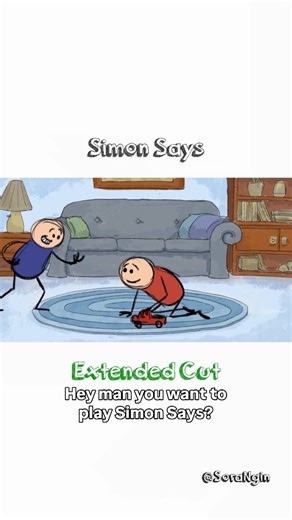 A couple of kids decide to play an innocent game of Simon Says. Extended Cut. #animation #stickfigures #cartoon #funny #memeface | Sora Entertainment