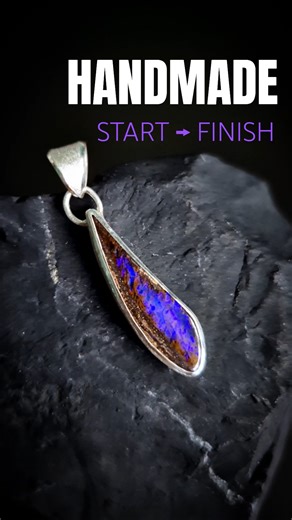 Making a Silver Opal Pendant from Start to Finish (Satisfying Process) 🌌💜✨️