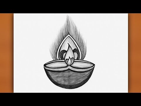 Very Easy Diya/ Deepak Drawing | Easy Deepak Drawing Step by Step | Drawing for beginners
