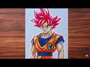 How to Draw Goku with Coloured Pencils | Easy Anime Drawing Tutorial #gokudrawing #gokupencilcolour