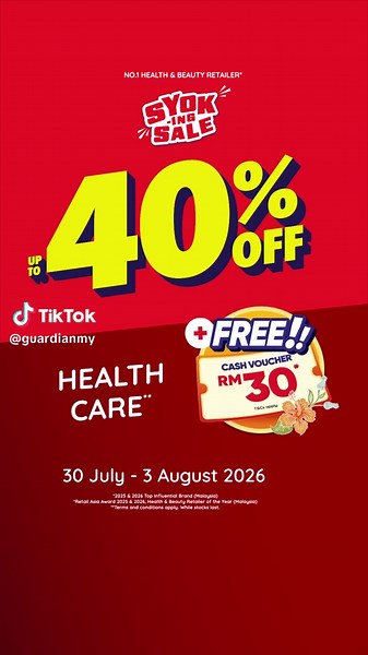 Syok-ing Sale Health Care Save Up To 40% | 30 Jul – 3 Aug 2026