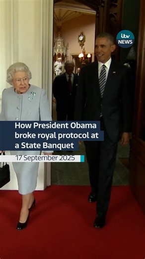 How President Obama broke royal protocol during a previous State Banquet. Tonight, President Trump will attend a State Banquet at Windsor Castle. #itvnews | ITV News Meridian