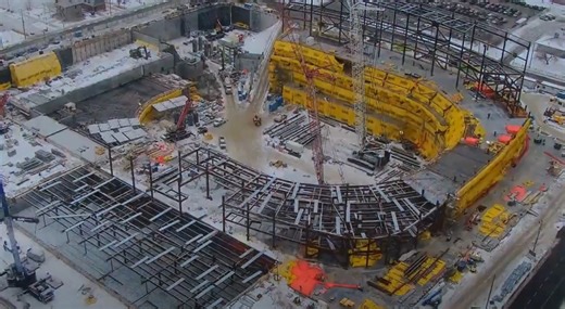 Scotia Place steel reaches full building height