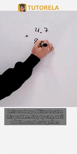 Decimal Addition: Finding the Total of $4.7 + $8.1 #Math #DecimalFractions-Basic