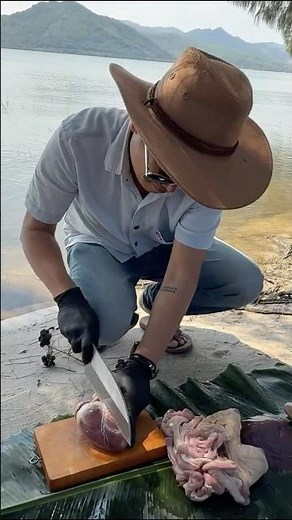 Boiling Traditional Pork Over Fire #campfirecooking #campfire #food