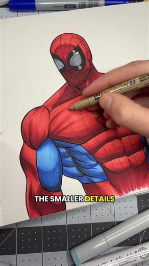 Chance on Instagram: "How to Draw Spiderman in Under a minute!! 🕷️🕸️ Who should I draw next?? • • Link to my favorite supplies in bio • • • #art #artist #comic #comicart #invincible #drawing #marvel #graphicdesign #dc #markers"