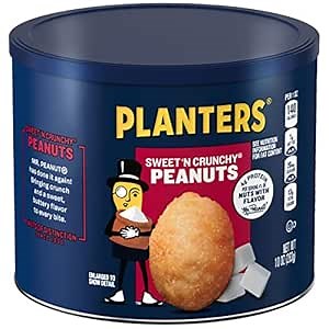 PLANTERS Sweet 'N Crunchy Peanuts, 10 oz. can (Pack of 6)