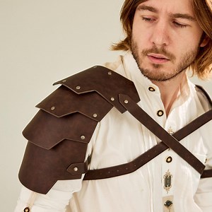Faux Leather Shoulder Armor, Faux Leather Pauldrons, Cosplay Pauldron Armor,warrior Shoulder Pad,larp Shoulder Armor,medieval Shoulder Armor - Etsy