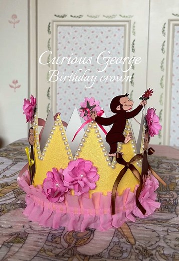 DIY Curious George Birthday Crown for Toddlers
