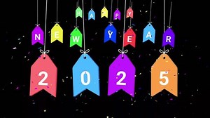 2025 happy new year 2025 animated new year 3d background 2025 greetings and confetti 4k looping green screen croma