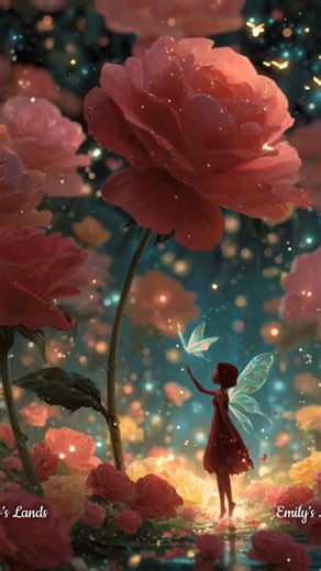 10K views · 2.1K reactions | Today, I wandered through a garden where the roses glow like little suns… and every fairy has a story to tell. This tiny world feels alive — full of sparkles, whispers, and warm magic. ✨ How do you like this new video? What fairy-land moment should I create next? 栗‍♀️ If you want to make videos like this too, check the link in my bio on @basedlabsai | Emily's Land Ana Rotaru | Facebook