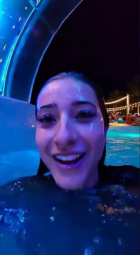 POV: Neon Water Slide at Night 😱🌈 | Ultra Realistic 4K #Shorts #POV #Neon