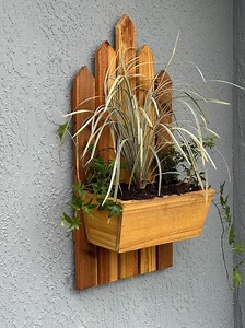 Rustic Wooden Wall Planter Handcrafted Fence - Style Vertical Cedar Planter Box for Porch, Patio, or Garden Decor (25" X 10") - Etsy