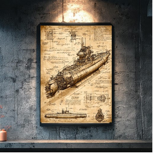 Vintage U-boat Blueprint – WWII Submarine Technical Drawing (digital Printable) - Etsy UK