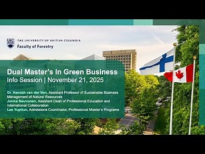 Dual Master’s in Green Business Info Session - Nov 2025