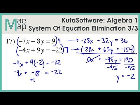 KutaSoftware: Algebra 1- System Of Equations Elimination Part 3