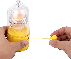 Horoper Egg Scrambler Shaker, Whisk Hand Powered Golden Egg Maker with Pulling Rope, Eggs Yolk White Mixer Eggs White and Yolk Spinning Cooking Tool Mixer Kitchen Gadgets Egg Pudding Maker