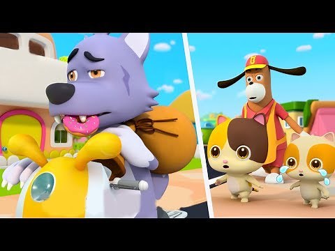 Police Cartoon: Big Bad Wolf | Play Safe Song, Learn Colors | Nursery Rhymes | Kids Songs | BabyBus