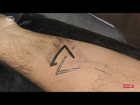 Three Triangle Tattoo | Viking Valknut Odin Symbol | Meaningful Tattoo | Time Lapse