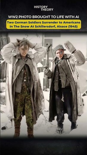 WW2 Photo Brought to Life: Two German Soldiers Surrender to Americans In The Ardennes Belgium