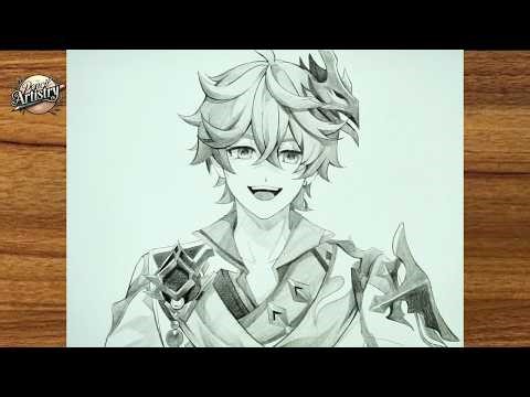 Anime Drawing | How to Draw Tartaglia Genshin Impact || Easy Anime Art