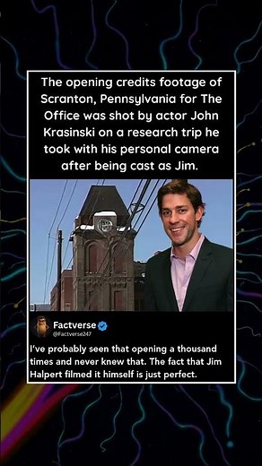 The opening credits footage of Scranton, Pennsylvania for The Office was shot by actor John Krasinsk