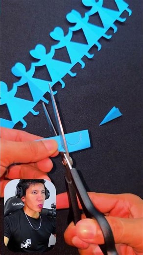 Arte fácil y creativo para cortar papel ✂️💖#paperchain #papercraft #papercutting #diycraft