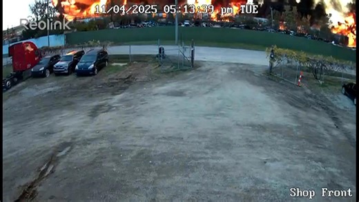 Surveillance camera captures moment of fiery UPS plane crash