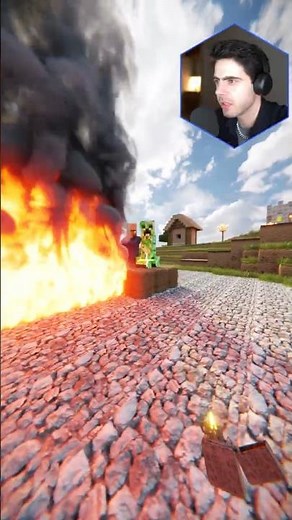 Set Creeper on Fire in Realistic Minecraft RTX #minecraft