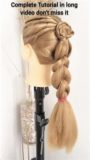 Beautiful Braided Bun Ponytail Hairstyle for Girls | Easy Hairstyle #Shorts