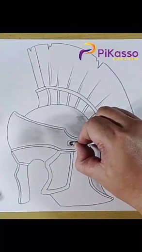 How to Shade a Roman Helmet Drawing Easy in Less Than One Minutes