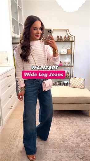 Most worn wide leg jeans of the year are back in stock! 👖And how cute is this new pink sweater!?! Comment OUTFIT LINKS to shop it all! 🛍️ Both run tts and come in more colors! #walmart #walmartfashion #walmartstyle https://liketk.it/5Q9iH | The DoubleTake Girls