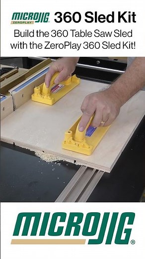 Build the 360 Table Saw Sled with the ZeroPlay 360 Sled Kit! www.Microjig.com