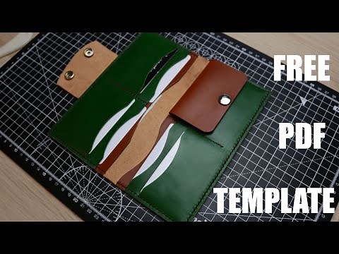 Making a Leather Long Wallet.FREE PDF PATTERN. TIME LAPSE