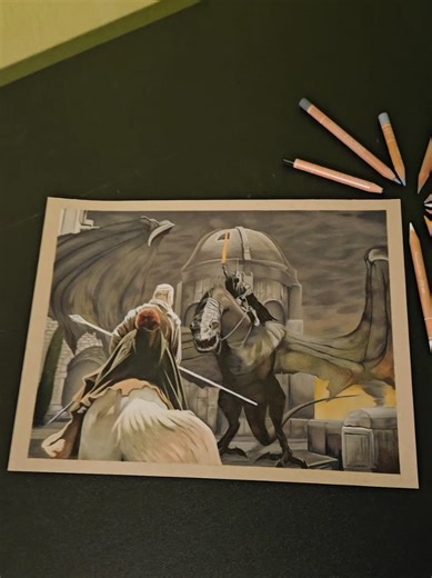 The strongest of the nine... the Witch king of Angmar you met him before, he stabbed Frodo on Windhill #lotr #lotrdrawing #lotrart #witchkingofangmar #carandacheluminance