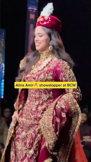 Alina Amir🔥walks the ramp at Bridal Couture Week looking so beautiful ❤️#Alinaamir #viral#ytshort