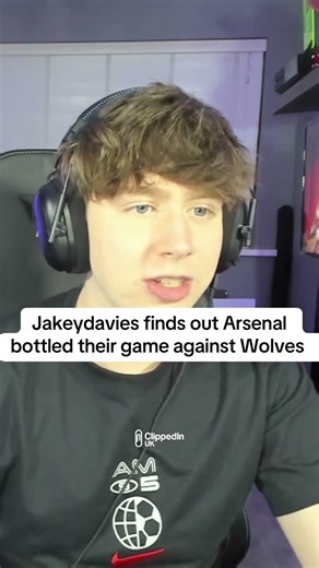 Jakeydavies Reacts to Arsenal 1-1 Draw With Wolves 💀 #arsenal #wolves #jakeydavies #shorts
