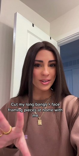 How I cut face framing pieces from home #haircut #faceframehair | how to cut bangs