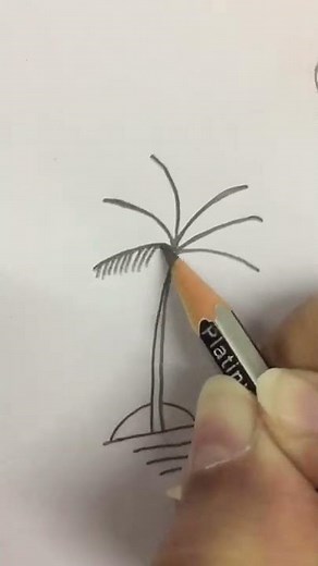 Palm tree , easy to draw