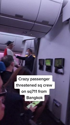 On 8 Nov 2022, on sq711 landed at Singapore Terminal 2 from Bangok this crazy passenger threatened to push over the sq crew if he does not give him water. The seat belt sign is still on and he suppose to be seated. Wasted all the passenger time for the ground staff security to take him off the plane.#stomp