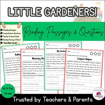 Garden Reading Passages with Comprehension Questions | Short No Prep Print & Go