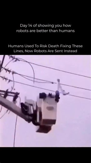Robotics on Instagram: "Follow US (@ROBOTICS) to learn something NEW everyday 🚀 High voltage repair, without the death wish. ⚡🤖 Instead of hanging from live lines, workers stay safely on the ground and teleoperate robots to handle the dangerous cable work for them. #ai #artificial #artificialintelligence #aiagents #chatgpt #openai #grok #business #machine #machines #factory #robot #robots #robotics"