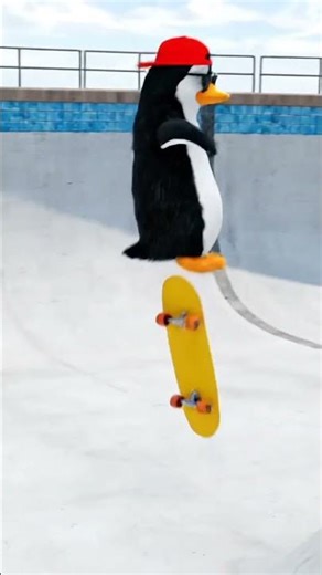 Pro Skater... or not! 🐧🛹 #Shorts #Skate #Funny