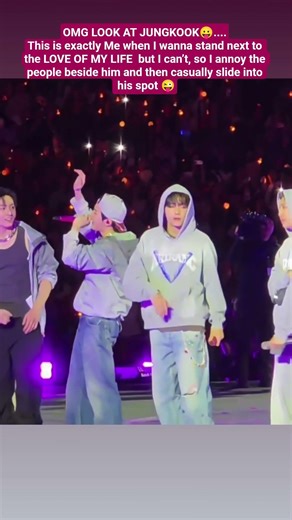 This is exactly Me when I wanna stand next to the LOM L but I can’t... #taekook #bts #concert