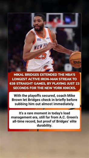 23 Seconds, 638 Games: Mikal Bridges’ INSANE Iron Man Streak Lives On