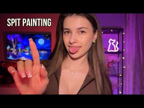 Asmr | Spit Painting on You👆👅For Your Sleep 😴🌸