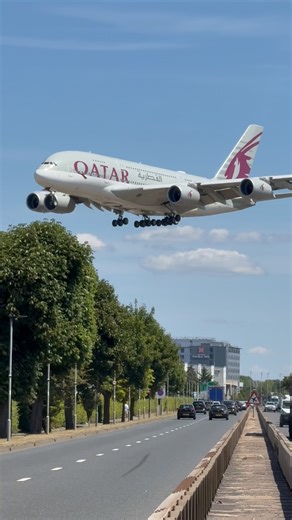 2.9M views · 64K reactions | Our A380 - the world’s largest passenger jet, arriving with finesse. : @elemer.aviation | Qatar Airways | Facebook