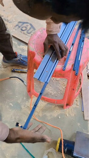 Sliding wardrobe channel socar fitting #short #video #homedecor #furniture #carpentar #kitchen